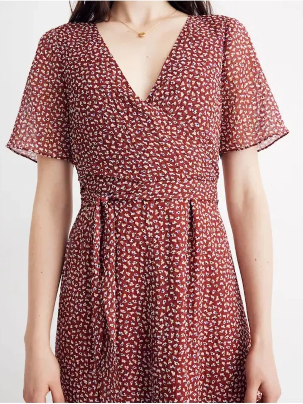 Madewell Wrap-Around Maxi Dress in Ditsy Flowers - Picture 4 of 9